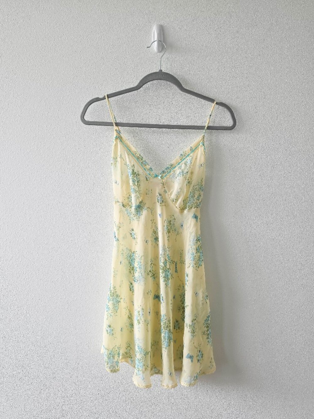 Vintage California Dynasty Slip Dress – Yellow Floral Butterfly